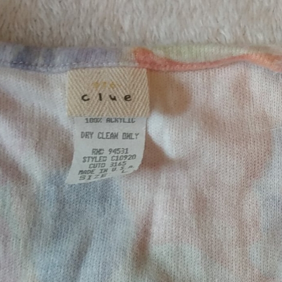 Vintage 90's 976 Clue Pink Floral Print Feather Boa Sweater NWT - Picture 7 of 7